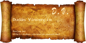 Dudás Vincencia névjegykártya