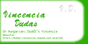 vincencia dudas business card